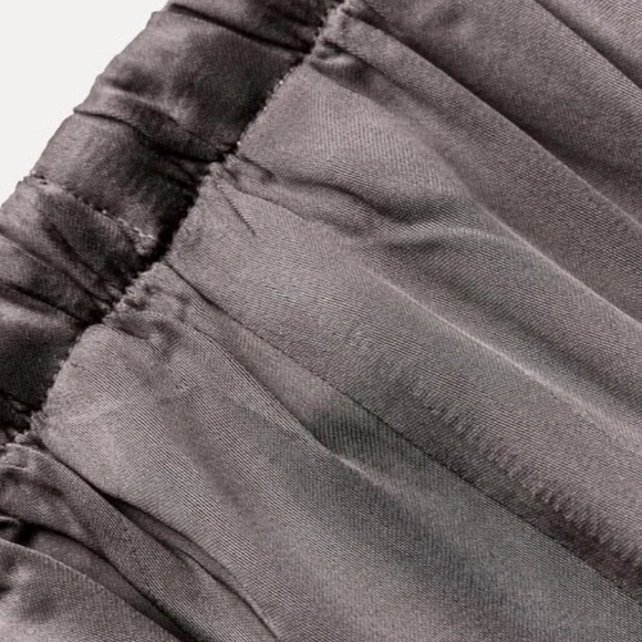 ZARA WOMAN EMBROIDERED GRAY SATIN EFFECT PANTS ZW COLLECTION SIZE XL NWT - Picture 6 of 9